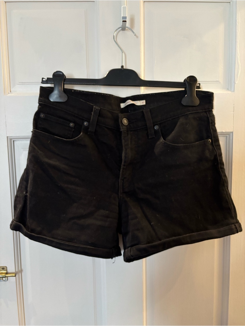 Levi's Black Denim Roll-Hem Women's Shorts